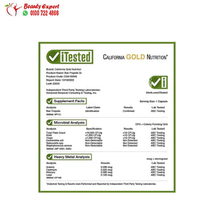 California Gold Nutrition Bee Propolis 2X Concentrated Extract 500 mg 240 Veggie Caps image 3