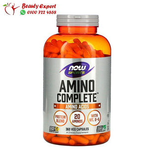 كبسولات الاحماض الامينية مع فيتامين ب6 360 كبسولة للعضلات - Now Sports Amino Complete image 0