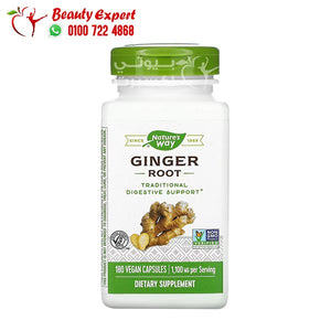 Nature's Way Ginger Root 550 mg 180 Vegan Capsules image 0