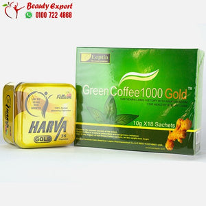 كورس كبسولات هارفا جولد harva gold + اعشاب تخسيس green coffee 1000 gold image 1