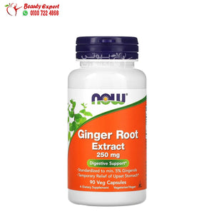 NOW Foods Ginger Root Extract 250 mg 90 Veg Capsules image 0
