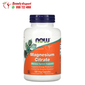 NOW Foods Magnesium Citrate 120 Veg Capsules image 0