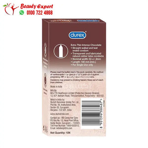 Durex Extra Thin Intense Chocolate Flavoured Condoms for Men - 10 condoms image 1