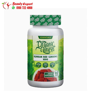 أقراص الجينسنج الكوري الأحمر 60 قرص Red Korean Ginseng1000 g organic nation image 2