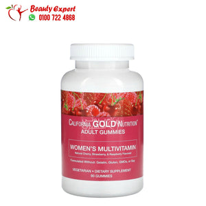 California Gold Nutrition Women’s Multivitamin Gummies Natural Cherry Strawberry and Raspberry Flavored 90 Gummies image 0