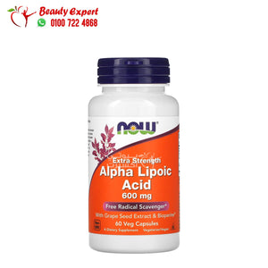 NOW Foods Alpha Lipoic Acid Extra Strength 600 mg 60 Veg Capsules image 0