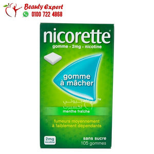 لبان نيكوتين nicorete gum عدد 105 قطعة تركيز 2 ملج بنكهة النعناع image 0
