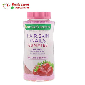 Nature's Bounty Optimal Solutions Hair Skin & Nails Strawberry Flavored 140 Gummies image 0