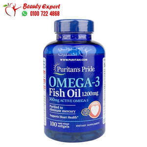 puritan's pride omega 3 fish oil 1200mg 100 softgels image 0