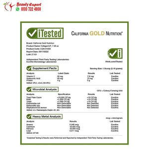 California Gold Nutrition CollagenUP Hydrolyzed Marine Collagen Peptides with Hyaluronic Acid and Vitamin C Unflavored 7.26 oz (206 g) image 2