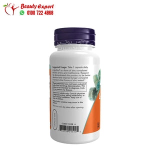 NOW Foods L-OptiZinc 30 mg 100 Veg Capsules image 3