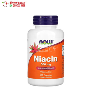 Niacin - 500 mg - 100 Capsules - NOW Foods image 0