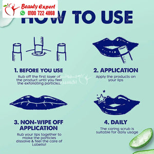 labello lip caring scrub alo evera + vitamin e لابيلو مقشر العناية الوفيرا و فيتامين e image 1