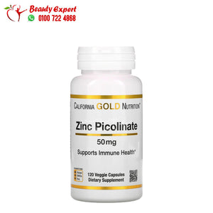 California Gold Nutrition Zinc Picolinate 50 mg 120 Veggie Capsules image 0