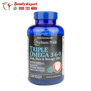puritan's pride triple omega 3 6 9 fishoil Flax & Borage oils 120 capsules image 0