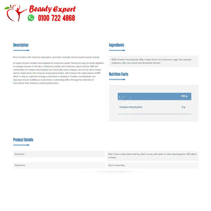 Quamtrax Pure 100% Creatine Monohydrate-100Serv.-300G image 1