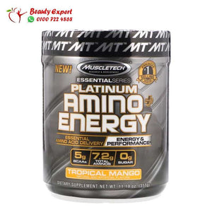 Muscletech Platinum Amino Plus Energy، مانجو استوائي، 11.19 أوقية (317 غرام) image 0