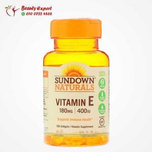 Sundown Naturals فيتامين E ، 180 ملغ (400 وحدة دولية) ، 100 كبسولة هلامية image 0