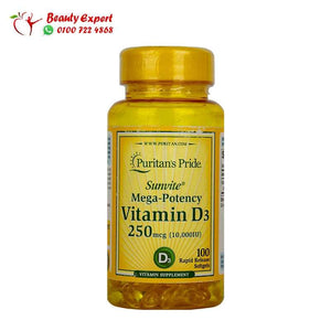 vitamin d3 - 250mcg - 10.000iu - 100 cap - puritans pride image 0
