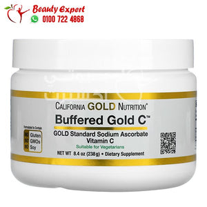 California Gold Nutrition Buffered Gold C Non-Acidic Vitamin C Powder Sodium Ascorbate 8.40 oz (238 g) image 0