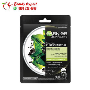 قناع أنسجة ترطيب الوجه بالفحم النقي لشد المسام من غارنييه image 0