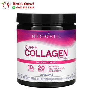 كولاجين ببتيد بودر نيو سيل Neocell super collagen peptides powder حجم 200 جم image 0