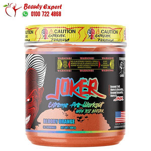 JOKER Best High Stim Pre Workout with Test Booster for Men 30 servings bloody orange 300g image 0