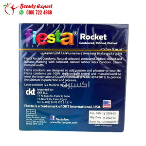 Fiesta Rocket Contoured Ribbed & Dotted Condoms image 1