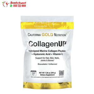 California Gold Nutrition CollagenUP Hydrolyzed Marine Collagen Peptides with Hyaluronic Acid and Vitamin C Unflavored 7.26 oz (206 g) image 0
