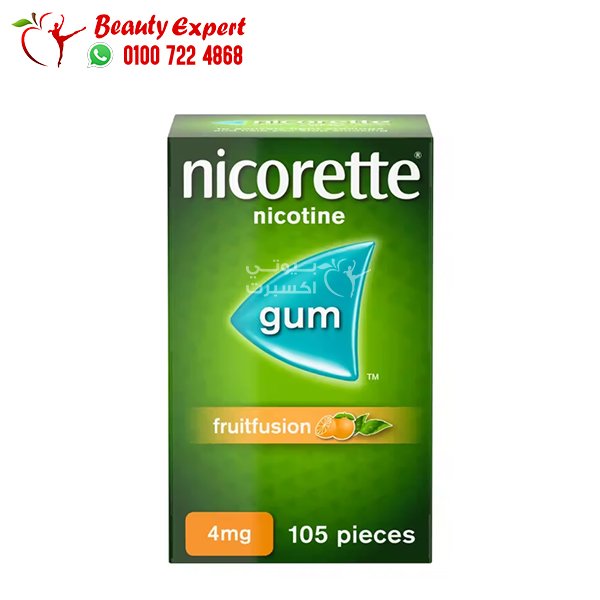 لبان نيكوريت فروت فيوجن nicorette gum 4mg fruitfusion تركيز 4 مجم عدد 105 قطعة image 0