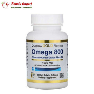 California Gold Nutrition Omega 800 30 Fish Gelatin Softgels image 0