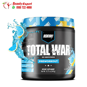 REDCON1 Total War Pre Workout Powder Blue Lemonade with 320mg of Caffeine 447g 30 Serving image 0