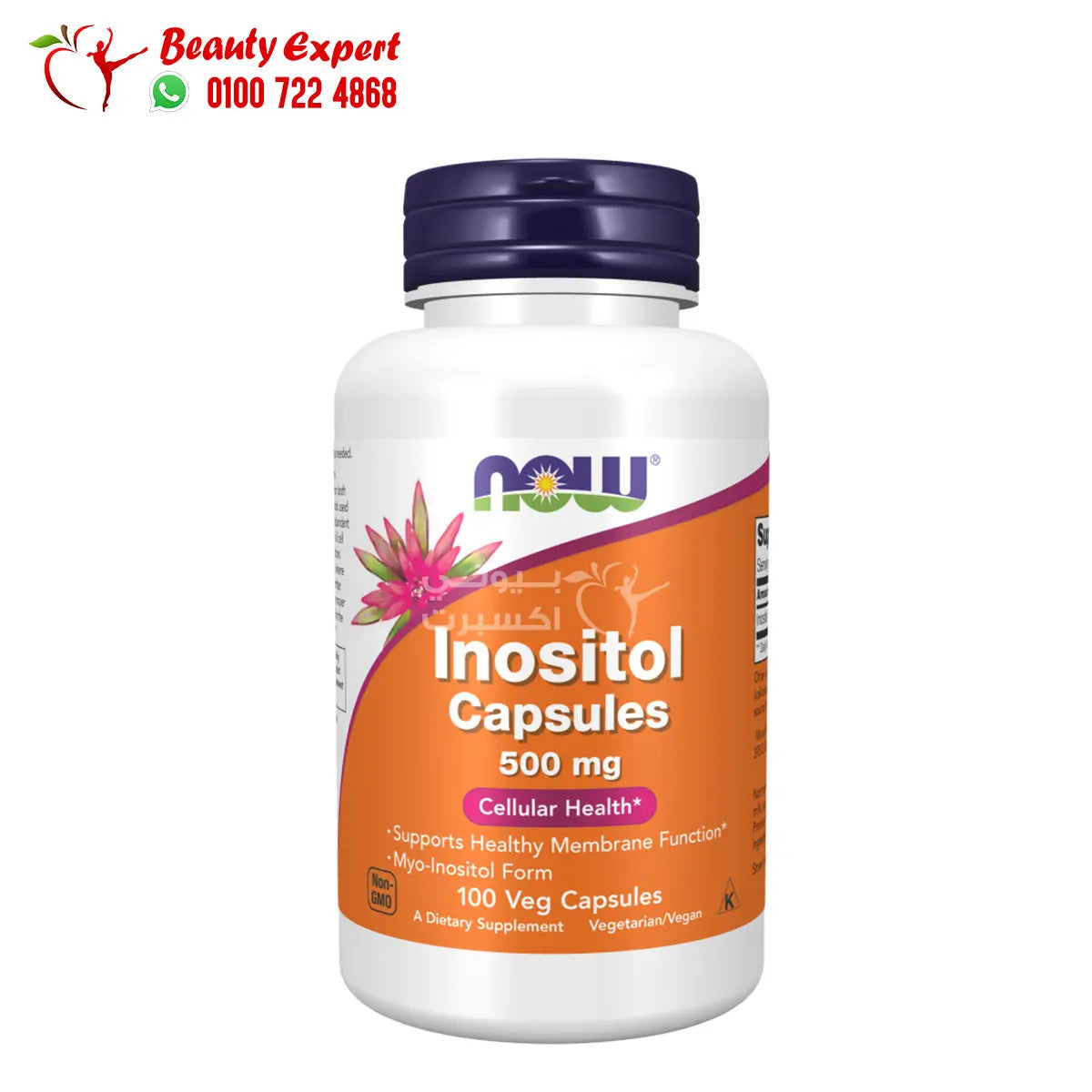 NOW Foods Inositol Capsules 500 mg 100 Veg Capsules image 0