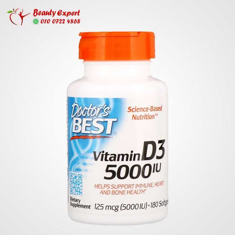 Doctor's Best فيتامين D3، 125 ميكروجرام (5000 وحدة دولية)، 180 كبسولة مرنة image 0