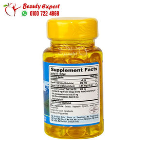 cod liver oil 415 mg 100 caps - puritan's pride image 2