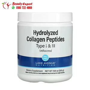 Lake Avenue Nutrition Hydrolyzed Collagen Peptides Type I & III Unflavored 7.05 oz (200 g) image 0