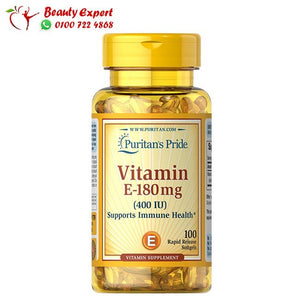 كبسولات فيتامين هـ 100 كبسولة - puritan’s pride vitamin e 180 mg image 0