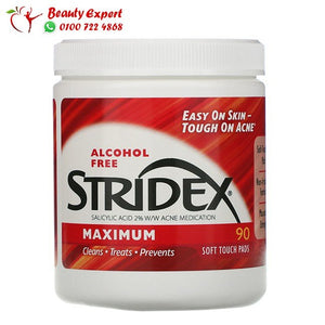 مسحات stridex لعلاج حب الشباب والرؤوس السوداء عدد 90 قطعة - Stridex Acne Medication 90 Soft Touch Pads image 0