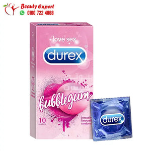 Durex Bubble-gum Flavoured Condoms For Men - ديوركس واقي ذكري للرجال بنكهة اللبان والفقاعات 10 كندوم image 0