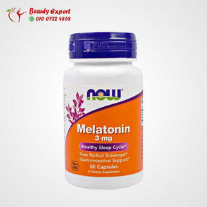 Now Foods ميلاتونين، 3 ملغ، 60 كبسولة image 0