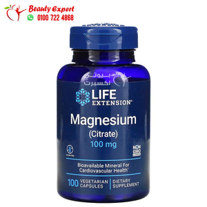 Life Extension Magnesium (Citrate) 100 mg 100 Vegetarian Capsules image 0