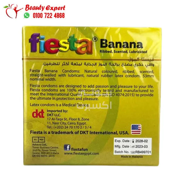 Fiesta Banana - Ribbed & Flavoured Condoms image 1