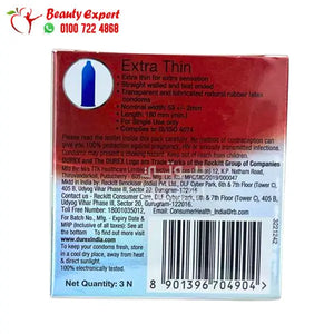 durex extra thin extra sensation for her 3 condoms - ديوركس واقي ذكري رفيع لاحساس أكثر لها 3 كندوم image 1