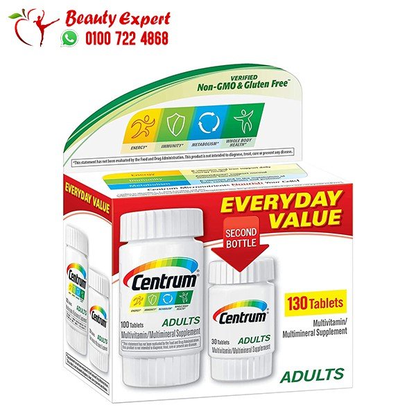 Centrum Adult Multivitamin 100 + 30 Tablets أفضل مكمل غذائي للبالغين image 0