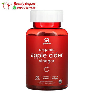 علكات خل التفاح للتنحيف وتحسين صحة الجسم 60 علكة - Organic Apple Cider Vinegar Gummies with the Mother image 0