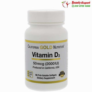 California Gold Nutrition Vitamin D-3 50 mcg (2000 IU) 90 Fish Gelatin Softgels image 0