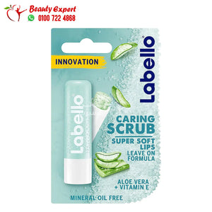 labello lip caring scrub alo evera + vitamin e لابيلو مقشر العناية الوفيرا و فيتامين e image 0