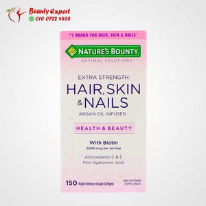 Nature's Bounty Optimal Solutions، للشعر، البشرة والأظافر، قوة مضاعفة، 150 كبسولة هلامية سائلة سريعة الامتصاص image 1