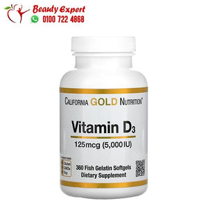 Vitamin D3 - 125 mcg (5 - 000 IU) - 360 Fish Gelatin Softgels - California Gold Nutrition image 0