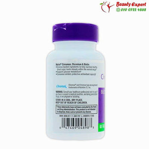 Natrol Cinnamon Chromium & Biotin 60 Tablets image 2